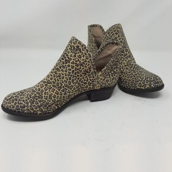 Lucky Brand Basel Animal Print Leather Booties Comfortable Round toe Womens Sz 6 - Picture 2 of 13